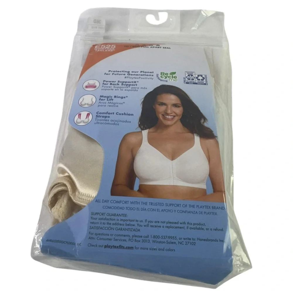 Playtex 18 Hour Posture Boost Front Close Wireless Bra E525 size 36D - Picture 1 of 4